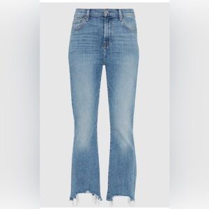 7 For All Mankind Light Blue raw hem Jeans sz27